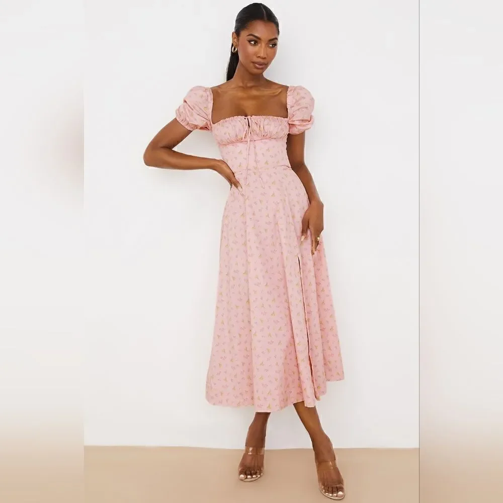 House of CB Pink Floral Midi Dress - Picture 6 of 16